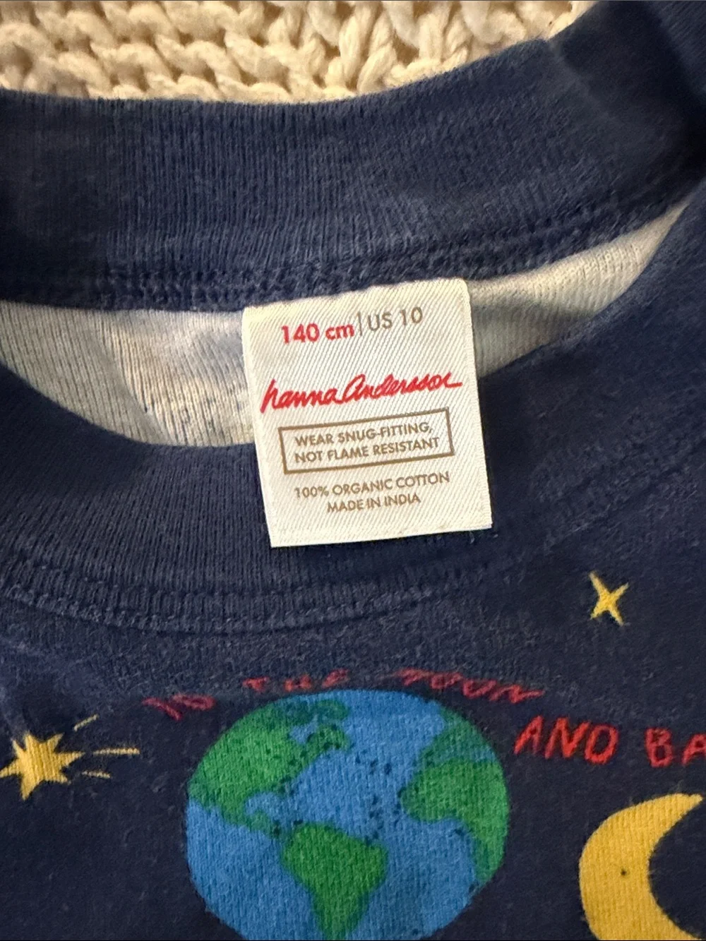 Hanna Andersson Navy Space and Moon Print Pajama Set - Blue/Yellow/Green